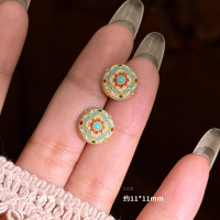 925纯银小柿饼耳钉女耳环耳饰礼物气质高级感ins风新简约 BCE9188送女朋友老婆情人节七夕生日礼物