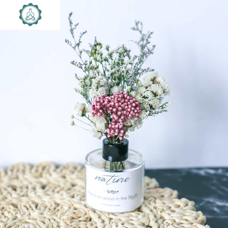 摆件客厅插花ins小清新北欧装饰 封后 白果尤加利(香薰小瓶插)带瓶