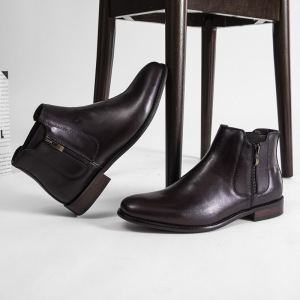 头层牛皮切尔西靴男士真皮新款秋冬马丁靴英伦风商务正装皮靴