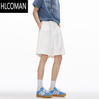 HLCOMAN夏季纯色多巴胺休闲短裤男女潮牌宽松百搭情侣运动五分裤