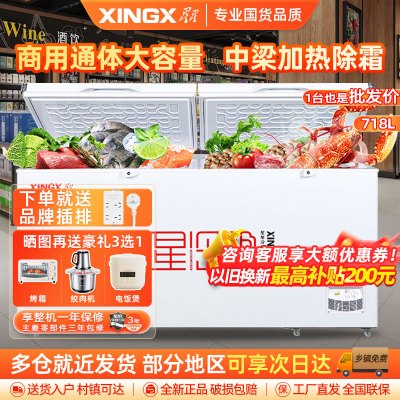 星星(XINGX)BD/BC-718GD冰柜718升商用卧式大冷柜 冷藏冷冻转换商用保鲜设备 雪糕冰冻柜急冻速冻大冰柜