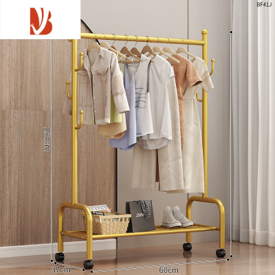 三维工匠简易晾衣架落地卧室内衣帽架家用折叠挂衣架宿舍晒衣杆凉衣服架子