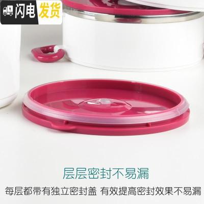 三维工匠304不锈钢多层饭盒分格型成人餐盒带盖食堂学生密封上班族便当盒 单层(灰色)