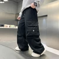 男童春秋工装休闲裤子新款儿童宽松直筒裤子男孩束脚长裤大童