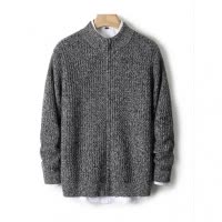 冬季新款男士羊毛拉链开衫半高领加厚羊绒衫商务休闲针织毛衣外套