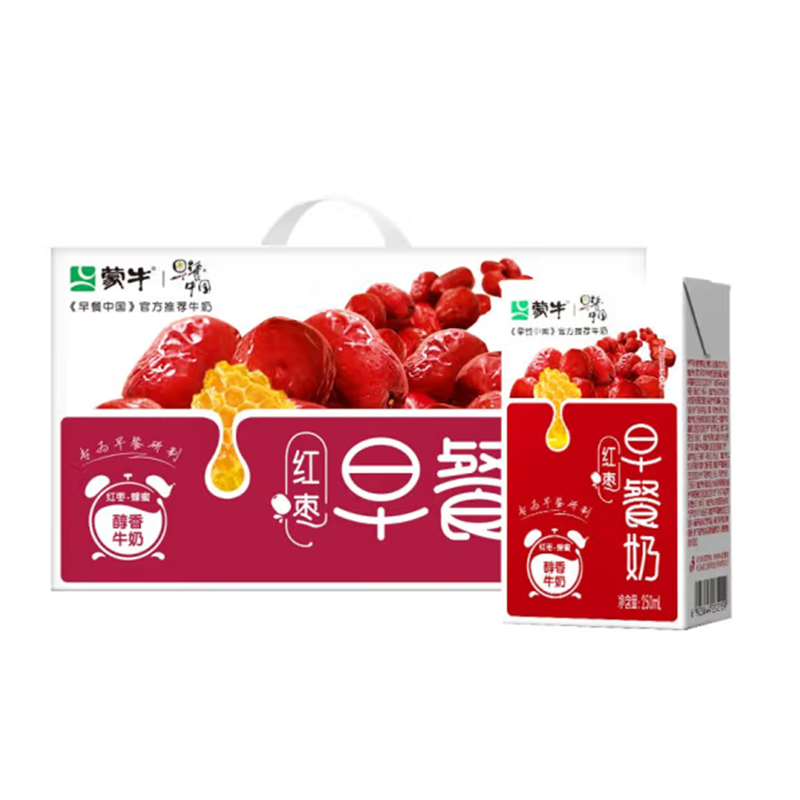 蒙牛 早餐奶红枣味 250ml*24盒 9-10月产