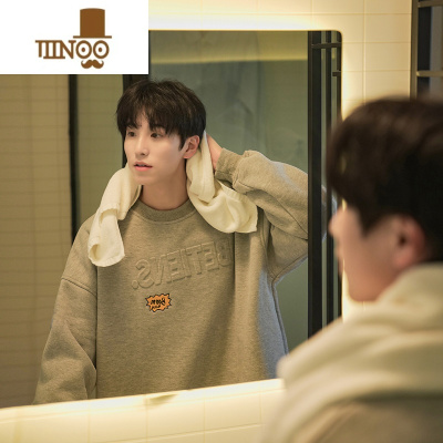 YANXU日系cityboy圆领卫衣男款潮牌美式复古oversize高街外套