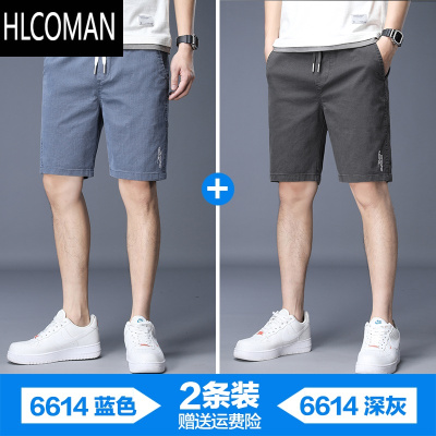 HLCOMAN夏季薄款五分休闲牛仔短裤男士宽松中裤子男裤夏天外穿马裤衩男款