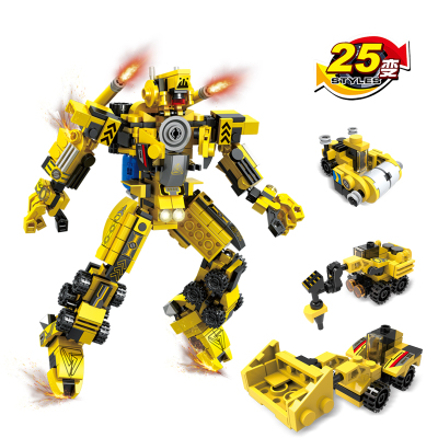 小鹰奥利兼容乐高积木积变机械工程变形赛车机器人工程车25变12合一模型儿童启蒙益智拼装男孩玩具6-14岁560颗粒