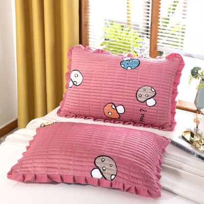 SleepyBear夹棉加厚水晶绒枕头套秋冬保暖绒面枕套短毛绒单双人枕套成人一对