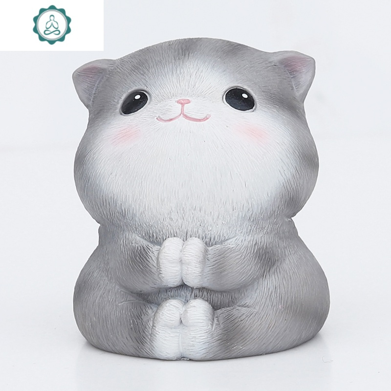 节书桌装饰少女桌面小摆件创意女生女友可爱饰品生日女猫 封后 眯眼猫
