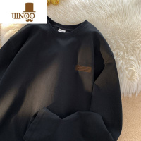 YANXUoversize美式长袖T恤男秋季新款卫衣无帽圆领内搭打底衫潮牌