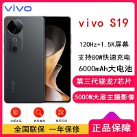 vivo S19 松烟墨 16GB+512GB 第三代骁龙7 5G芯 5000W大底主摄 6000mAh大电池 80W快充 手机
