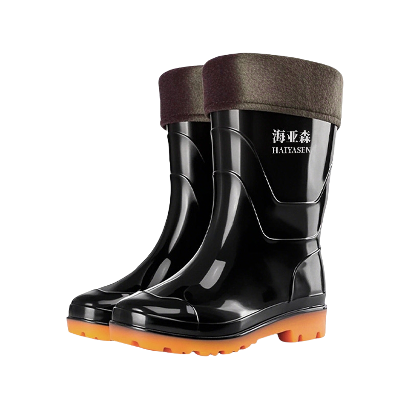 海亚森TK-DZG02加棉中筒雨鞋 通用均码黑色