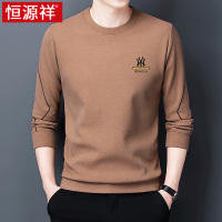 恒源祥长袖t恤男士春秋新款薄款休闲上衣圆领秋装中年打底衫卫衣