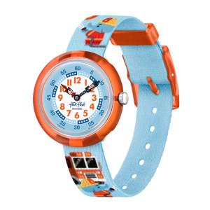 斯沃琪动物主题Flik Flak飞菲瑞士儿童手表男女孩学生石英腕表 ZFBNP218 救援小能手