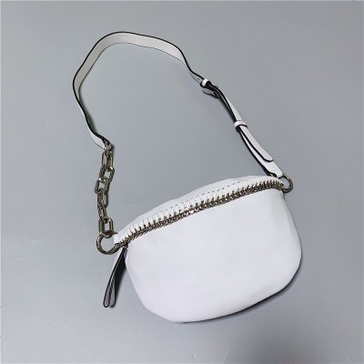 腰包女潮ins2019新款潮街头层牛皮包网红同款胸包女包斜跨包白色大号