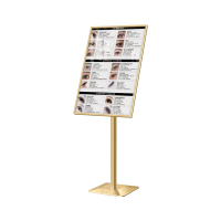 翌嘉YJ5011610 立牌展示牌立式展示架落地指示牌50x70cm 金色
