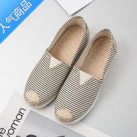 SUNTEK老北京布鞋女2023春季新款平底透气小帆布一脚蹬懒人上班软底单鞋