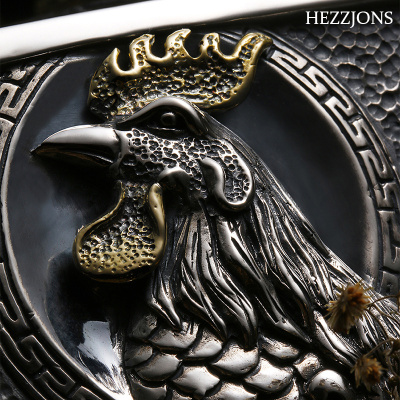 赫泽琼斯HEZZJONES纯银扣腰带奢华鲨鱼皮皮带商务休闲奢侈品裤腰带艺术文玩皮带黑色鲨鱼皮+纯银扣