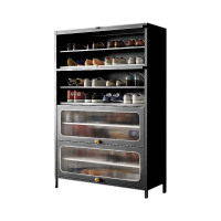 汉诺鑫威家用门口鞋柜室内入户储物柜一体翻门钢制4门8层60宽-灰