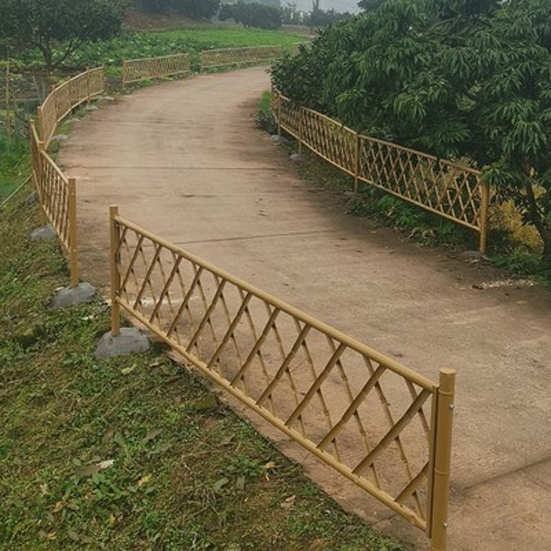 不锈钢仿竹护栏绿色景观园艺围栏公园别墅竹节不锈钢竹篱笆栅栏