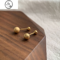 JiMi钛钢金色螺丝拧扣耳钉女小众轻奢不掉色耳骨钉耳环睡着不用摘