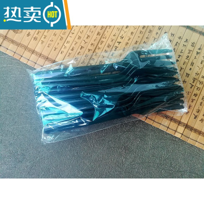 敬平水果叉水果签透明塑料吃水果蛋糕独立装水果签塑料四齿叉子 10个一包共1000个黑色
