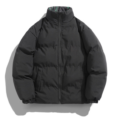 棉衣男秋冬季新款休闲双面穿棉服男加厚立领棉衣情侣款面包服外套