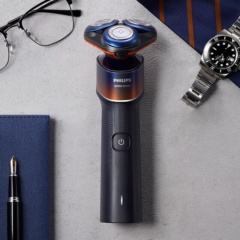 飞利浦(PHILIPS)电动剃须刀 5X活力橙 SkinEase智能舒缓刮胡刀送男友送老公 生日礼物X5005/00