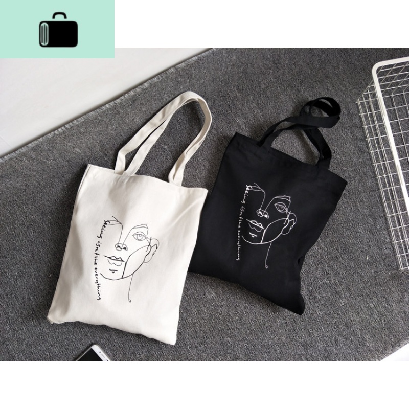 韩版新款学生简约百搭涤棉帆布包女单肩包小文艺清新布袋手提书包NEW LAKE女士单肩包
