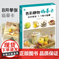 色彩静物临摹卡 8开临摹范本水粉起步入门基础教程创意卡片对画照片写生技法画册集美院联考美术高考名师示范教材图书籍