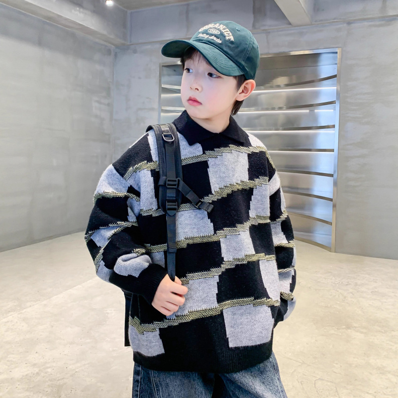 男童冬装毛衣新款潮中大童内搭上衣加厚韩范儿童针织衫秋冬款