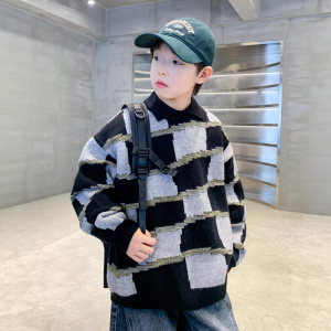 男童冬装毛衣新款潮中大童内搭上衣加厚韩范儿童针织衫秋冬款