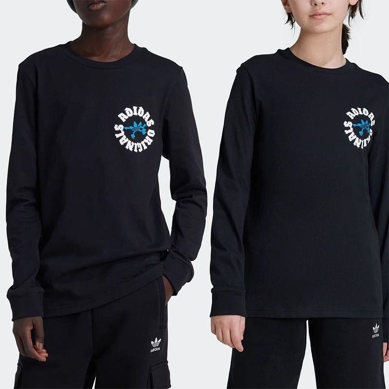 Adidas/阿迪达斯 三叶草大童时尚简约圆领长袖T恤 IY5454 D
