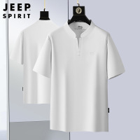 JEEP 吉普短袖T恤男夏季新款立领宽松大码衣服舒适T恤男士
