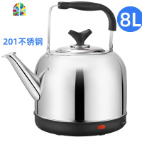 封后304不锈钢电热水壶全自动烧水壶大容量家用插电开水壶4L5L6L7L8升 FE 8L电热水壶(304不锈钢)黑 5L