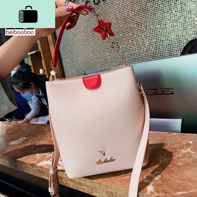 水桶包包女2020新款潮斜挎女包单肩大包大容量百搭简约撞色NEW LAKE女斜挎包