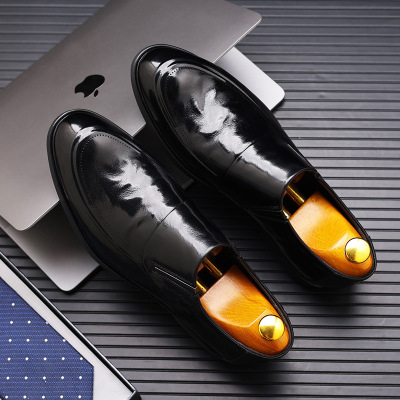 真皮商务休闲鞋新款舒适百搭透气男鞋一脚蹬尖头正装软底皮鞋婚鞋_2