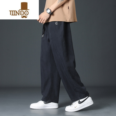 YANXU2023新款休闲裤男夏季薄款直筒运动裤坠感学生潮流宽松透气长裤子