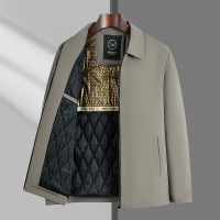 爸爸新款行政夹克男加厚加棉秋冬季新款商务通勤翻领男士外套