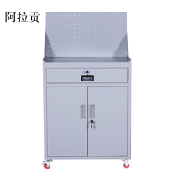 阿拉贡工具柜加厚铁皮储物柜工厂车间用带抽屉汽修多功能收纳柜灰白色一斗小柜含轮子