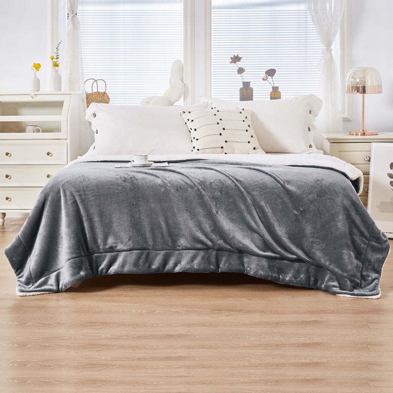 昕蓝梦 双层加厚羊羔绒毛毯午睡盖毯 150*200cm 条