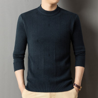 加厚绵柔时尚羊毛衫打底中国风圆领毛衣中年男士宽松濮院羊毛衫