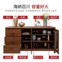 森美人中式餐边柜现代简约多功能碗柜组合家用厨房置物柜实木酒柜茶水柜