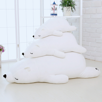 北极熊趴趴熊公仔抱枕毛绒玩具娃娃女生床上超软睡觉可爱懒号北极熊白色-90厘米送挂件-