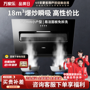 万家乐 抽油烟机 18m³/min侧吸式小尺寸大吸力油烟机小户型出租家用吸油烟机 一级能效CXW-280-AL031