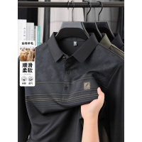 高级感长袖休闲T恤男轻商务翻领套头打底polo衫绵羊毛中年爸爸装