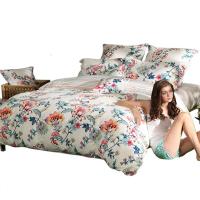 家柏饰(CORATED)家纺全棉四件套磨毛床品套件田园风全棉床上用品