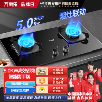 万家乐JZT-KV063B烈火灶可烟灶联动燃气灶具家用厨房台嵌两用双眼灶一级能效5.0KW火力天然气